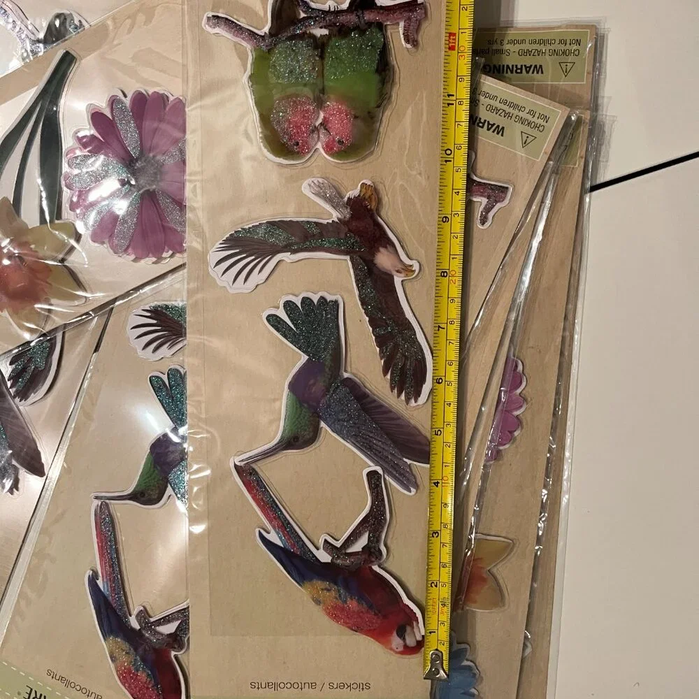Mixed Bird & Flower Foam Stickers 10 Packs Home‎ Décor DIY Projects NEW